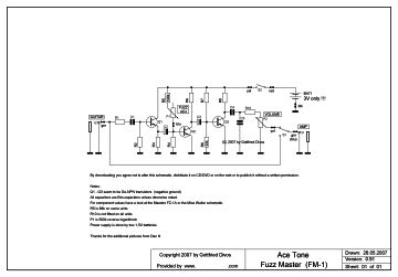 AceTone Fuzz master FM 1 schematic circuit diagram